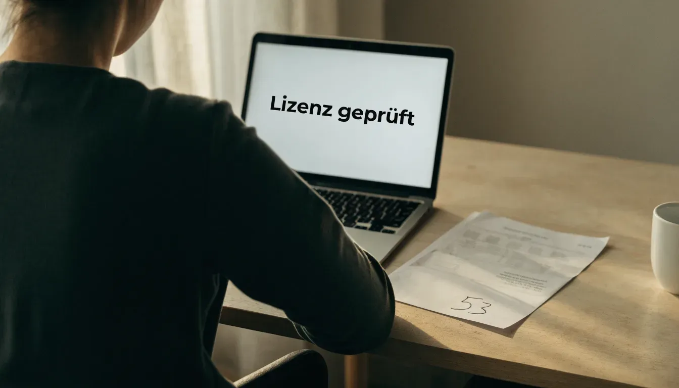 Leerer Sitzungssaal mit Holzbänken im Morgenlicht